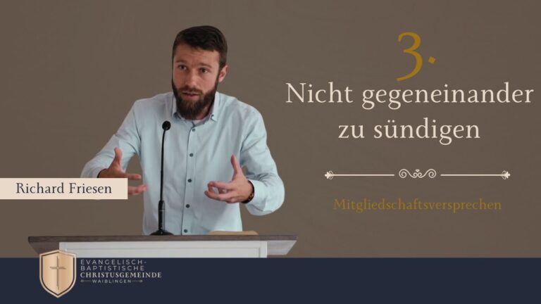 Versprechen #3 - Nicht gegeneinander zu sündigen - Richard Friesen-web