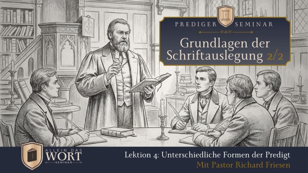 Unterschiedliche Formen der Predigt – Lektion 4 (Prediger Seminar)